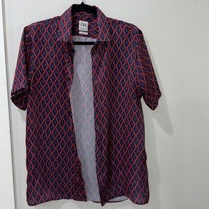 ZARA button down short sleeve